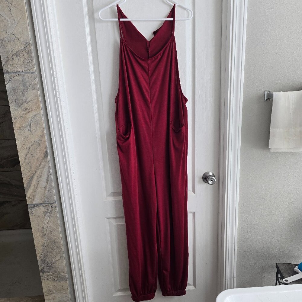 Red Romper / Jumpsuit Skinny Strap